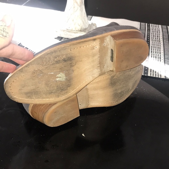 SamEdelman greysuede stacked heel ankle bootie 7.5 - Picture 6 of 8